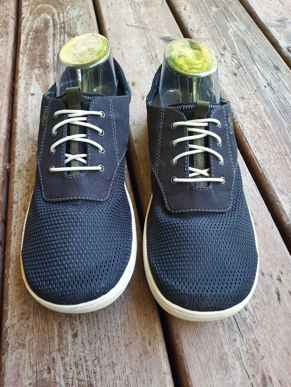 OluKai Nohea Moku Mood Indigo Blue Casual Drop-In-Heel Mesh Boat Shoes Size 9.5